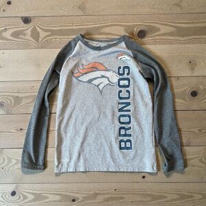 NFL Broncos Kids Long Sleeve Shirt - Gray and Orange